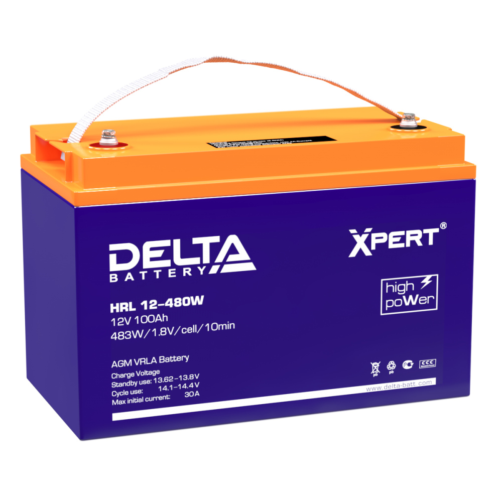 Energon/Delta Battery, HRL 12-480 W: Kurşun-Asit VRLA Akü